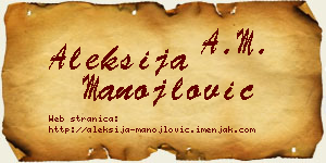 Aleksija Manojlović vizit kartica